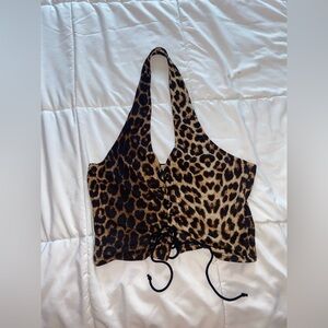 Leopard print halter top